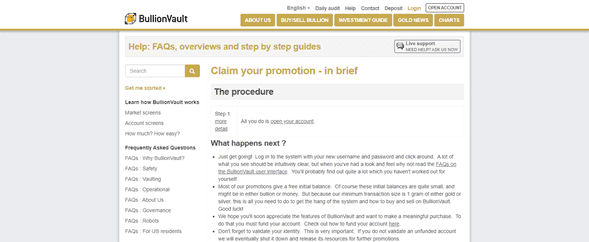 Ofertas BullionVault